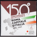 2021 - 2 euro Italia 150 Anniv. Roma Capitale D'Italia Fondo Specchio